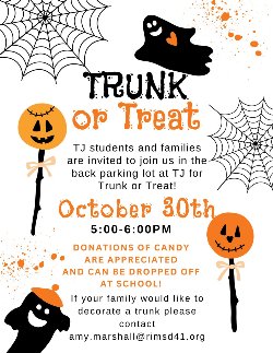 TJ Trunk or Treat event flier
