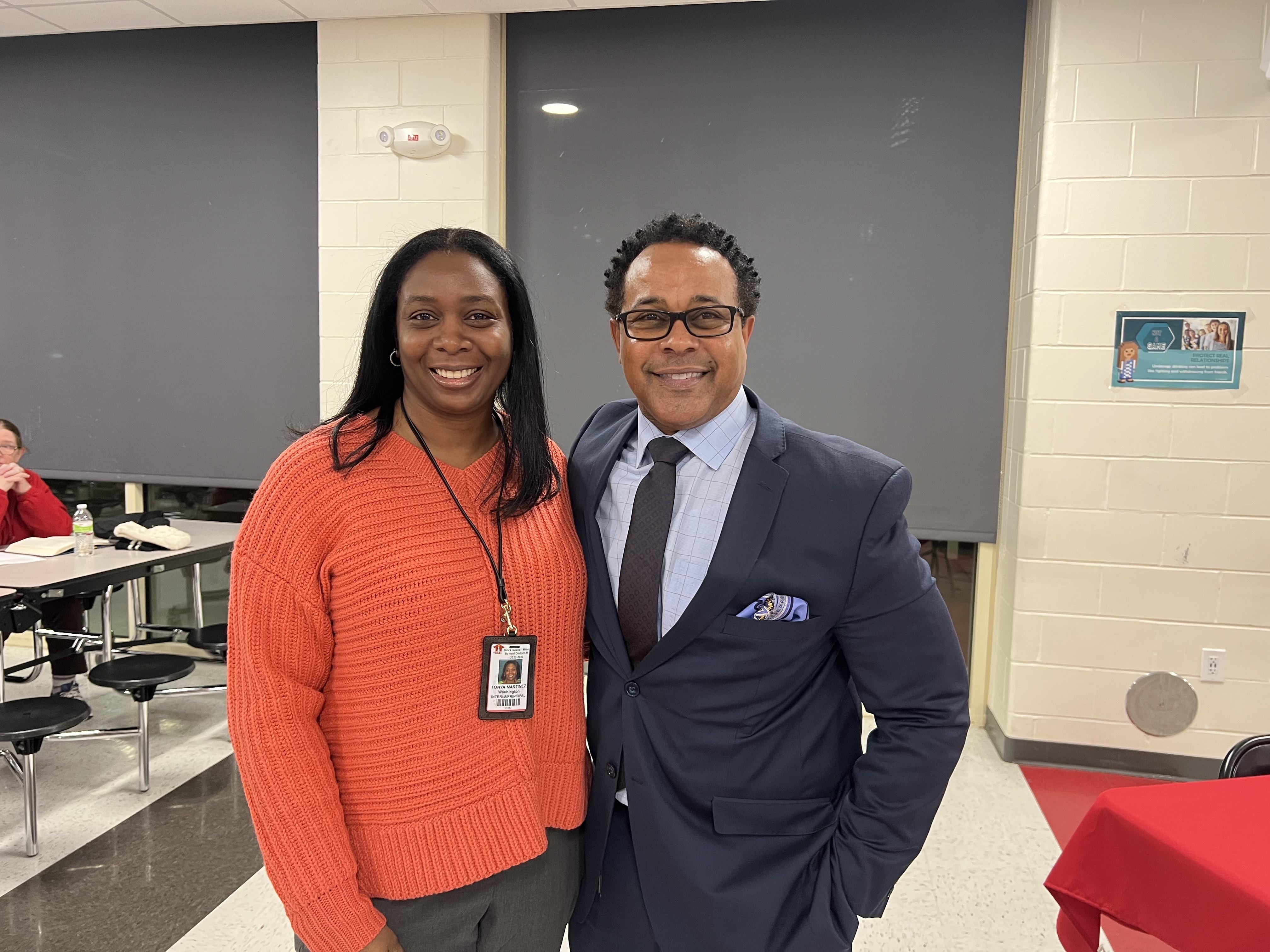 Tonya Smith with Superintendent Dr. Lawrence