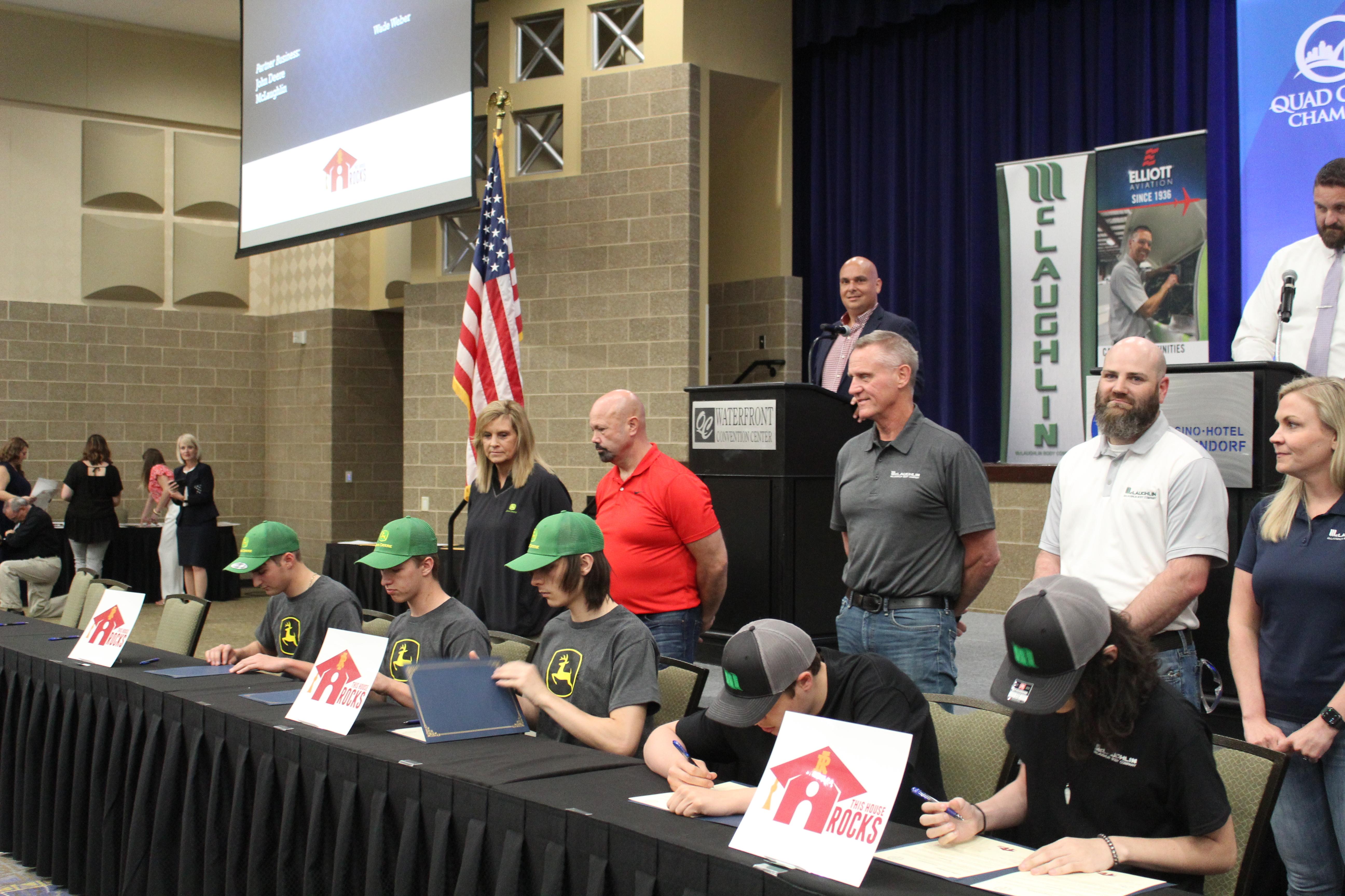 welding students signing letters of intent
