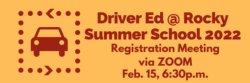 Drivers Ed Info Session 2022